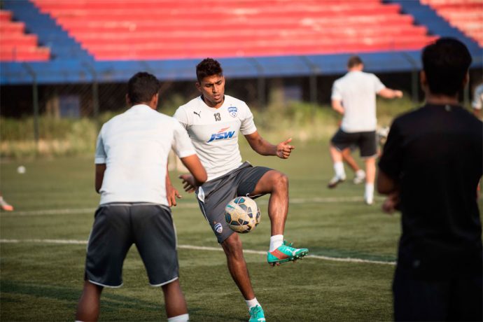 Rino Anto in training with Bengaluru FC. (Photo courtesy: Bengaluru FC)
