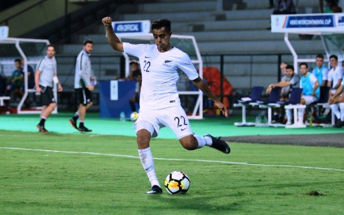 New Zealand's Sarpreet Singh in action at the Hero Intercontinental Cup in Mumbai, India. (Photo courtesy: AIFF Media)