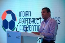 All India Football Federation General Secretary Kushal Das during the Indian Football Coaches Convention (IFCC) 2018 in Navi Mumbai. (Photo courtesy: AIFF Media)