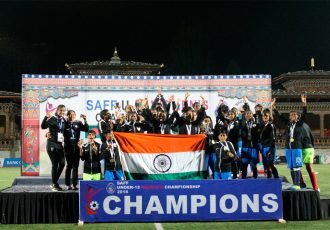 India U-15 Girls win the 2018 SAFF U-15 Women's Championship (Photo courtesy: AIFF Media)