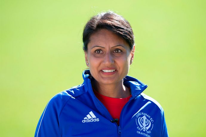 English amateur women’s football pioneer Parm Gill of Guru Nanak FC. (Photo courtesy: UEFA)