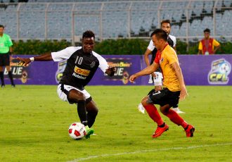 Mohammedan Sporting Club's Philip Adjah Tetteh in action against East Bengal FC in the Calcutta Football League. (Photo courtesy: Mohammedan Sporting Club)