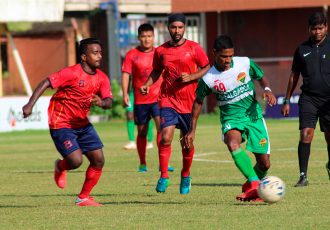 2018 AWES Cup semi-final match action between Salgaocar FC and ONGC. (Photo courtesy: AWES)