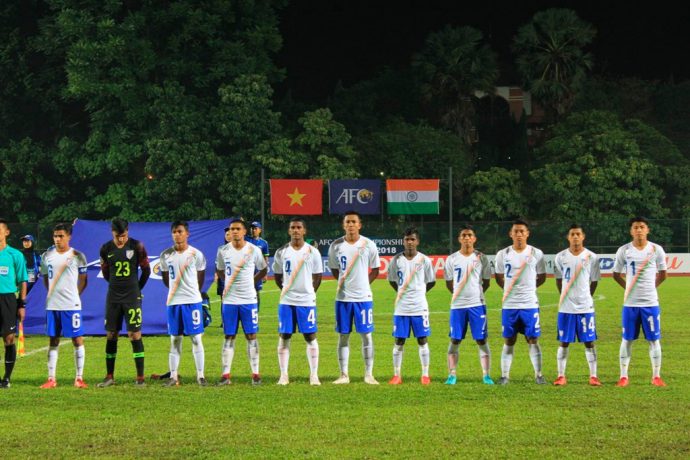 The India U-16 national team at the AFC U-16 Championship Malaysia 2018. (Photo courtesy: AIFF Media)