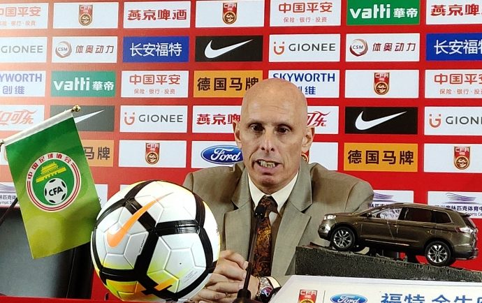 Indian national team head coach Stephen Constantine at the post-match press conference. (Photo courtesy: AIFF Media)
