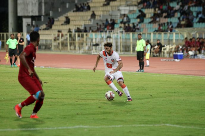Match action between FC Goa and Churchill Brothers SC at the Bambolim Stadium. (Photo courtesy: FC Goa)