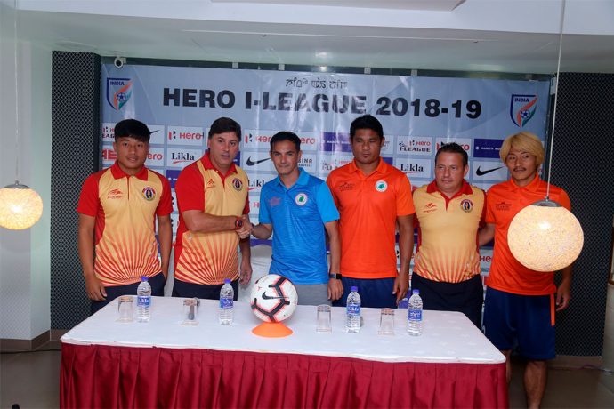 Hero I-League pre-match press conference ahead of the NEROCA FC vs East Bengal FC encounter. (Photo courtesy: AIFF Media)