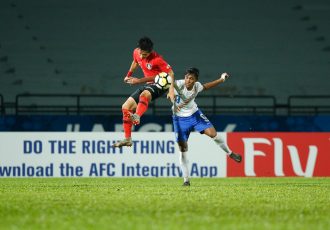 AFC U-16 Championship Malaysia 2018 quarter-final action bewteen Korea Republic and India. (Photo courtesy: AIFF Media)