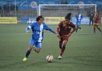 Dangmei Grace in action for the Indian Women's national team. (Photo courtesy: AIFF Media)