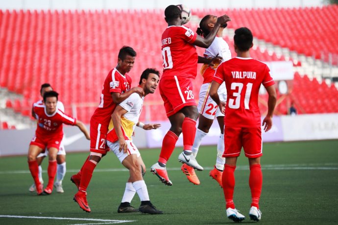 Hero I-League match action between Aizawl FC and East Bengal FC. (Photo courtesy: AIFF Media)