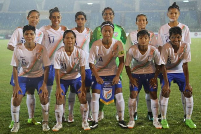 The Indian Women's national team at the 2020 Olympic Qualifiers. (Photo courtesy: AIFF Media)