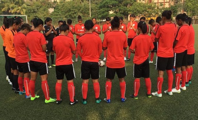 The India Women's national team during a training session. (Photo courtesy: AIFF Media)