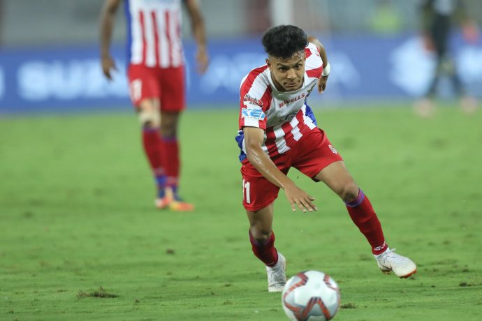 Komal Thatal in action for ATK in the Hero Indian Super League. (Photo courtesy: AIFF Media)