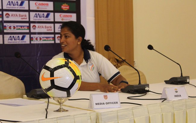 Indian Women's national team head coach Maymol Rocky. (Photo courtesy: AIFF Media)
