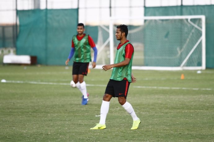 Indian national team defender Narayan Das during a training session. (Photo courtesy: AIFF Media)