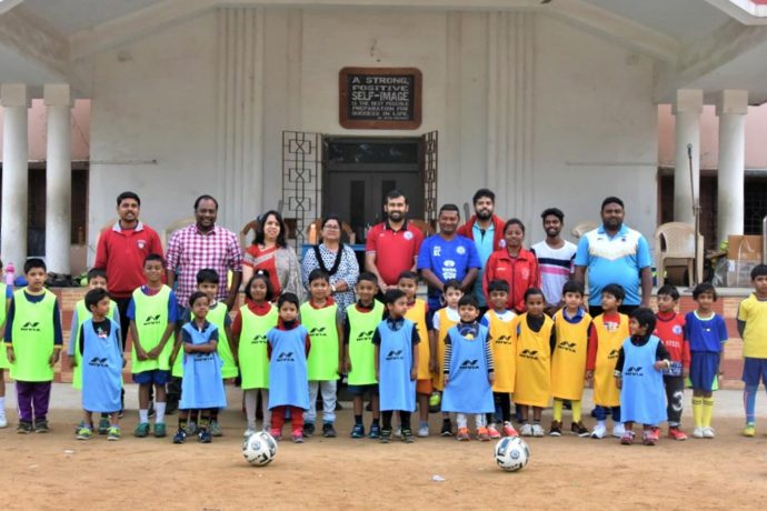 Jamshedpur FC open their 4th Football School in association with DBMS High School in Kadma. (Photo courtesy: Jamshedpur FC)