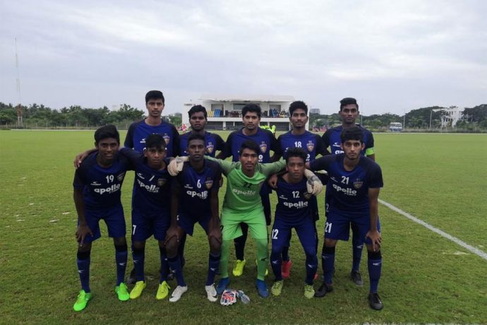 The Chennaiyin FC U-18 moments before their U-18 Youth League match. (Photo courtesy: Chennaiyin FC)