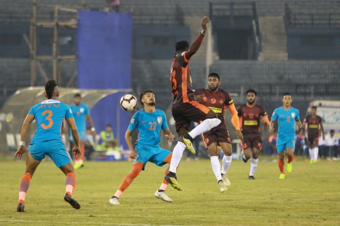 Hero I-League match action between the Indian Arrows and Gokulam Kerala FC. (Photo courtesy: AIFF Media)