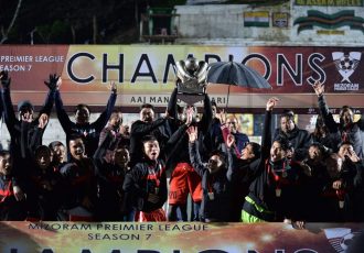 Aizawl FC celebrating their Mizoram Premier League Season 7 title. (Photo courtesy: Mizoram Football Association)