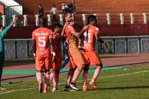 NEROCA FC players celebrate one of their goals in the Hero I-League match. (Photo courtesy: AIFF Media)