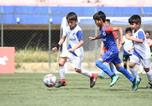Match action on Day 1 of the BOOST BFC Inter-School Soccer Shield 2019 at the Bangalore Football Stadium. (Photo courtesy: Bengaluru FC)