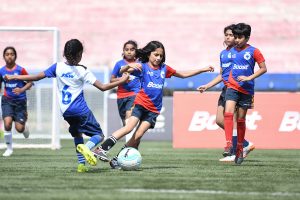 Match action on Day 1 of the BOOST BFC Inter-School Soccer Shield 2019 at the Bangalore Football Stadium. (Photo courtesy: Bengaluru FC)