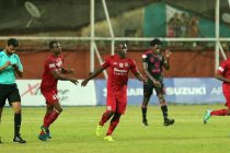 Anthony Wolfe celebrating one of his goals for Churchill Brothers in the Hero I-League. (Photo courtesy: AIFF Media)