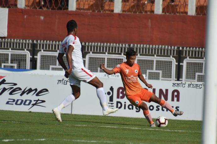 Hero I-League match action between NEROCA FC and Aizawl FC. (Photo courtesy: AIFF Media)