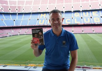 Raymond Verheijen presenting his book "How simple can it be?" at the Camp Nou in Barcelona. (Photo courtesy: Raymond Verheijen)