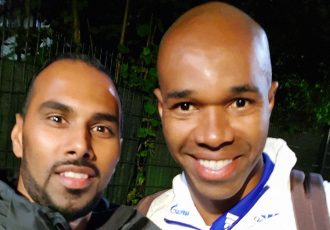Chris Punnakkattu Daniel and Naldo, the Bundesliga's second-most capped foreign footballer in the league's history. (© CPD Football)