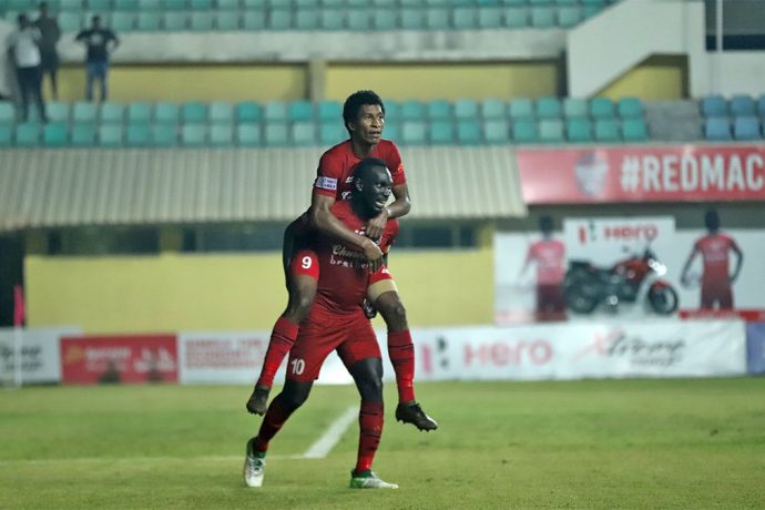 Churchill Brothers players celebrating their win in the Hero I-League. (Photo courtesy: AIFF Media)