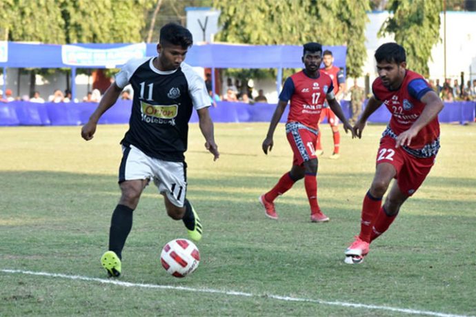 Steel Express Cup match action between Mohammedan Sporting Club and Jamshedpur FC Reserves. (Photo courtesy: Mohammedan Sporting Club)