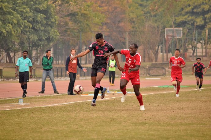 Hero I-League match action bewteen Minerva Punjab FC and Aizawl FC. (Photo courtesy: AIFF Media)