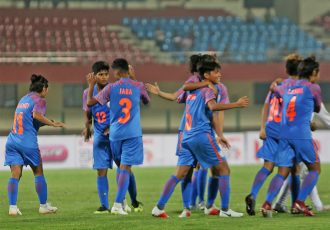 Indian Women's national team celebrating a win in the Hero Gold Cup 2019. (Photo courtesy: AIFF Media)