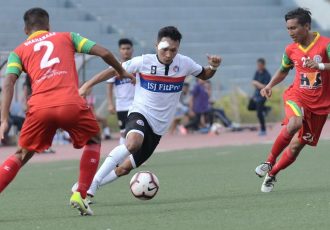 Hero 2nd Division League match action between Chhinga Veng FC and TRAU FC. (Photo courtesy: AIFF Media)