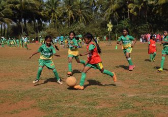 The Grassroots Football Festival for children during the 6th Salgaocar FC Community Outreach Program. (Photo courtesy: Salgaocar FC)