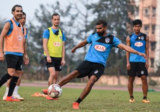 Bengaluru FC’s training session ahead of their clash against NorthEast United in the second leg of the semifinal in the Indian Super League. (Photo courtesy: Bengaluru FC)