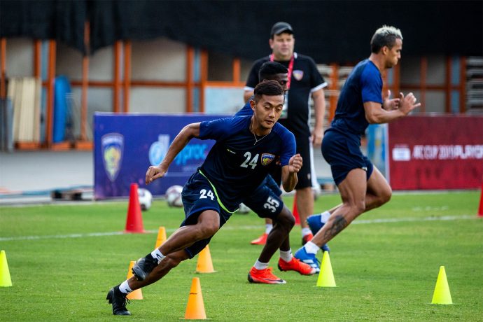 Chennaiyin FC's Isaac Vanmalsawma during a training session. (Photo courtesy: Chennaiyin FC)