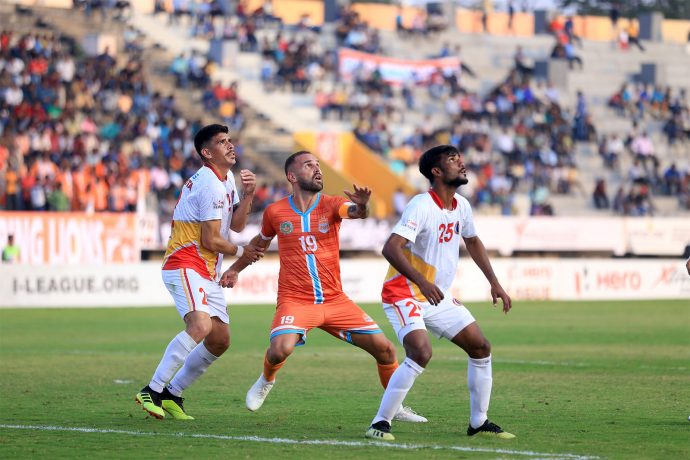 Hero I-League match action between Chennai City FC and East Bengal FC. (Photo courtesy: AIFF Media)