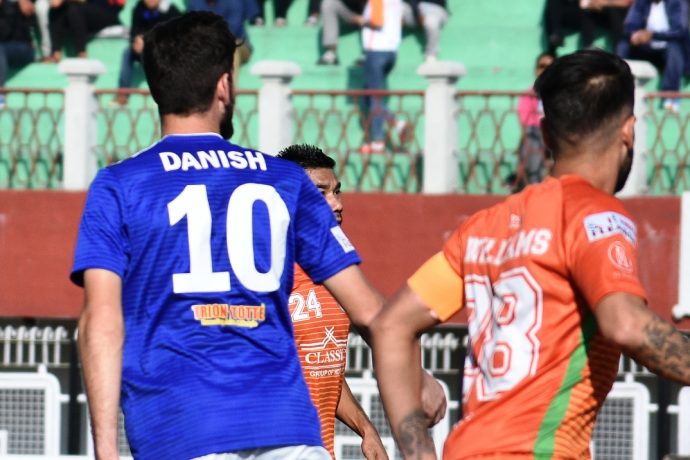 Hero I-League match action between NEROCA FC and Real Kashmir FC. (Photo courtesy: AIFF Media)