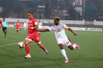 Hero I-League match action between Shillong Lajong FC and Mohun Bagan AC. (Photo courtesy: AIFF Media)