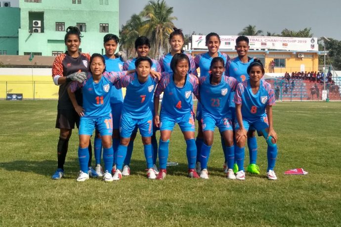The Indian Women's national team at the SAFF Women's Championship 2019. (Photo courtesy: AIFF Media)