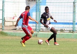 Mohammedan Sporting Club striker Desmos Arthur Kouassi in action against Jamshedpur FC Reserves. (Photo courtesy: Mohammedan Sporting Club)