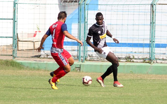 Mohammedan Sporting Club striker Desmos Arthur Kouassi in action against Jamshedpur FC Reserves. (Photo courtesy: Mohammedan Sporting Club)