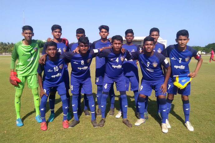 The Chennaiyin FC U-15 team before their Hero Junior League match. (Photo courtesy: Chennaiyin FC)