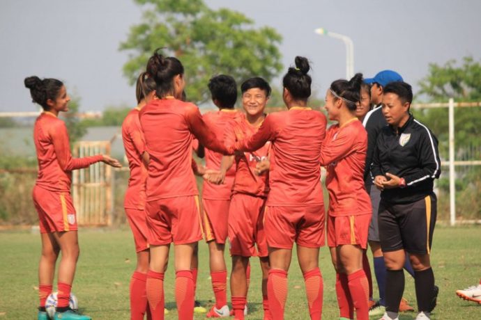 The Indian Women's national team moments during a trainig session. (Photo courtesy: AIFF Media)