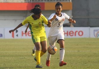 Match action at the Junior Girls' National Football Championships. (Photo courtesy: AIFF Media)