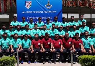 Participants of the AIFF workshop for the Head of Referees (HOR) of various Member Associations. (Photo courtesy: AIFF Media)