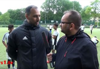 rs1.tv's Arunava Chaudhuri interviewing Chris Punnakkattu Daniel during the German Football Academy's training camp in Remscheid. (Photo courtesy: rs1.tv)