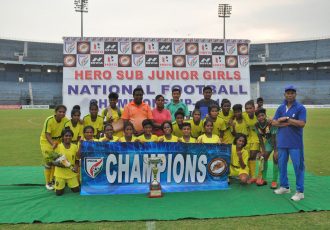 2019 Hero Sub Junior Girls’ National Football Championship winners Jharkhand. (Photo courtesy: AIFF Media)